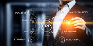 Enterprise Resource Planning ERP Corporate Company Management Business Internet Technology Concept.
